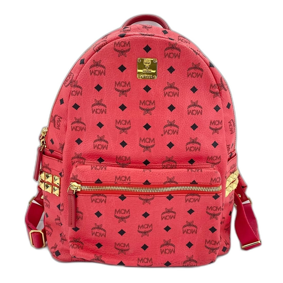 MCM Studded Backpack Pink - 2