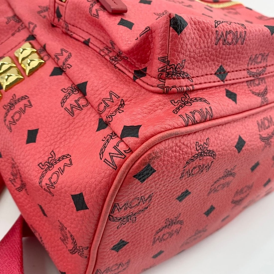 MCM Studded Backpack Pink - 9