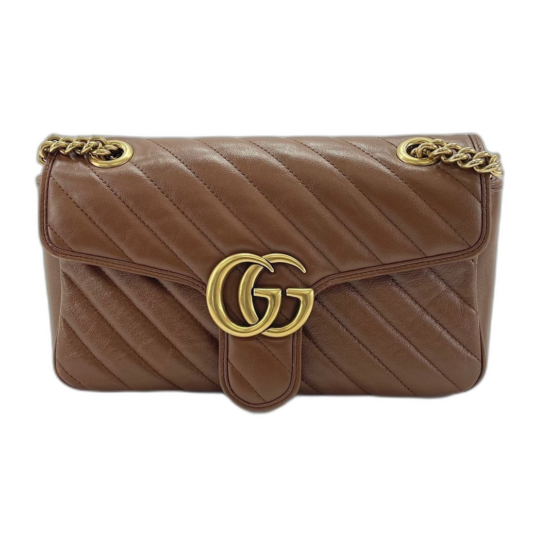 GUCCI GG Marmont Shoulder Bag, Brown: --- Catalog ---Category: SizeSize (HxWxD): 15cm x 27cm x 7cm / 5.9'' x 10.62'' x 2.75''Strap Length: 112cm / 44.09''Category: DesignType: Shoulder bagColor: BrownGender: WomenCategory: GeneralLine: GG