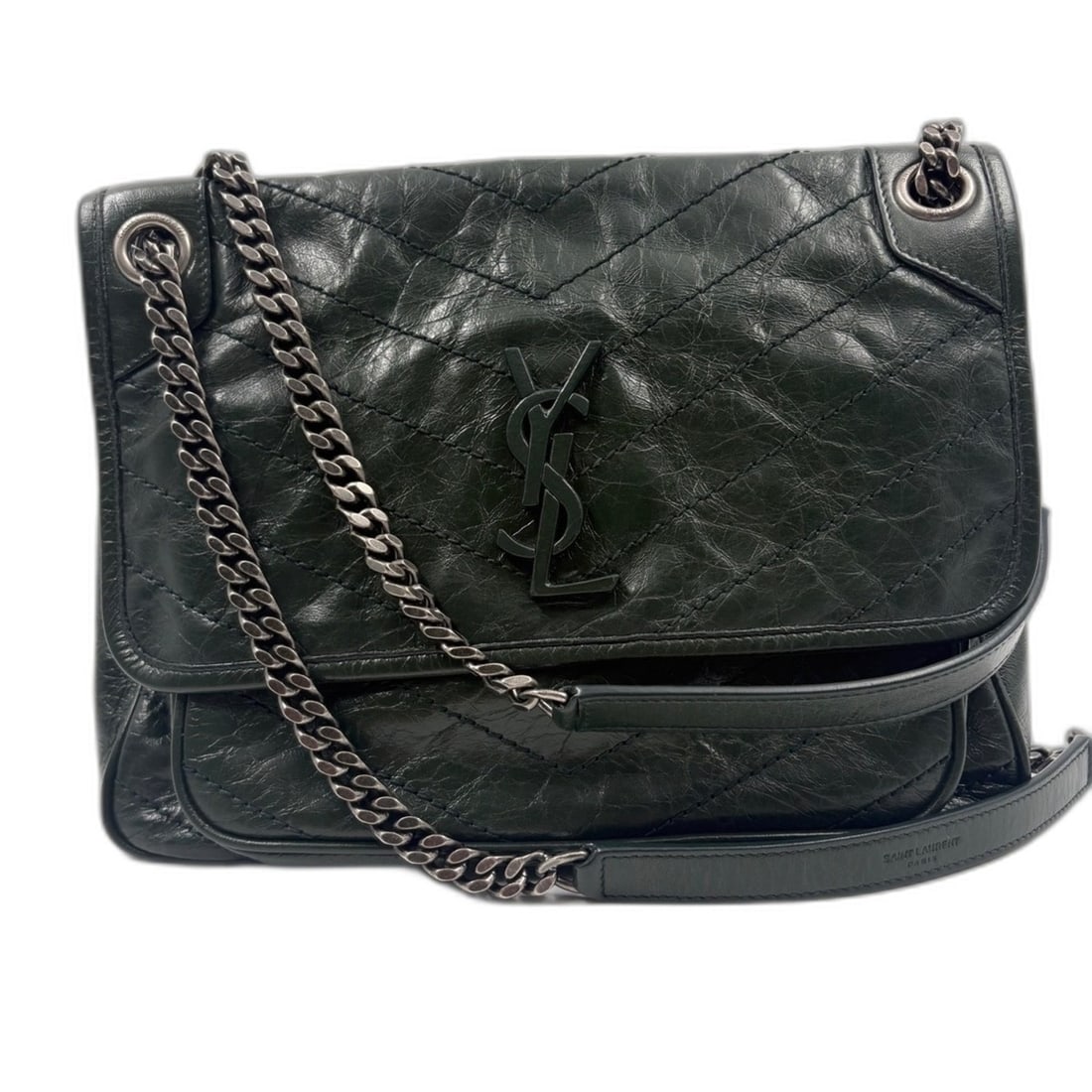 YVES SAINT LAURENT Niki Handbag Shoulder Bag Green: --- Catalog ---Category: SizeSize (HxWxD): 23cm x 28cm x 7cm / 9.05'' x 11.02'' x 2.75''Category: DesignType: Handbag, Shoulder bagColor: GreenGender: WomenCategory: GeneralBrand: Yves Saint Laurent--