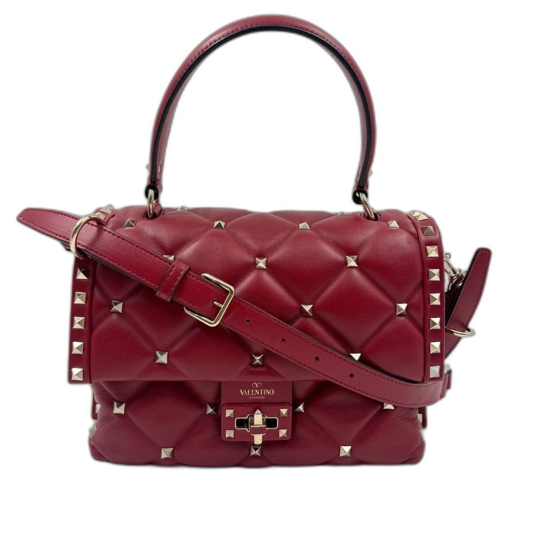 VALENTINO Canvas Studded Handbag Shoulder Bag Red: --- Catalog ---Category: SizeSize (HxWxD): 18cm x 25cm x 12cm / 7.08'' x 9.84'' x 4.72''Category: DesignType: Handbag, Shoulder bagColor: Red colorGender: WomenCategory: GeneralBrand: Valentino--- Ite
