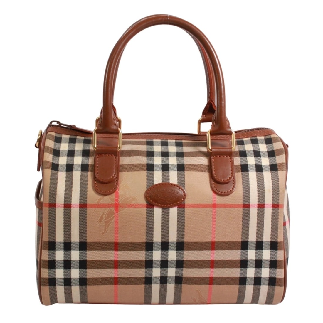 BURBERRY Mini Boston Bag, Nova Check Pattern, Handbag, Canvas and Leather, Brown, Women's: --- Catalog ---Category: SizeSize (HxWxD): 17cm x 24cm x 12cm / 6.69'' x 9.44'' x 4.72''Category: DesignType: Boston bag, HandbagColor: BrownGender: WomenMaterial: Canvas , Leather Category: GeneralBr
