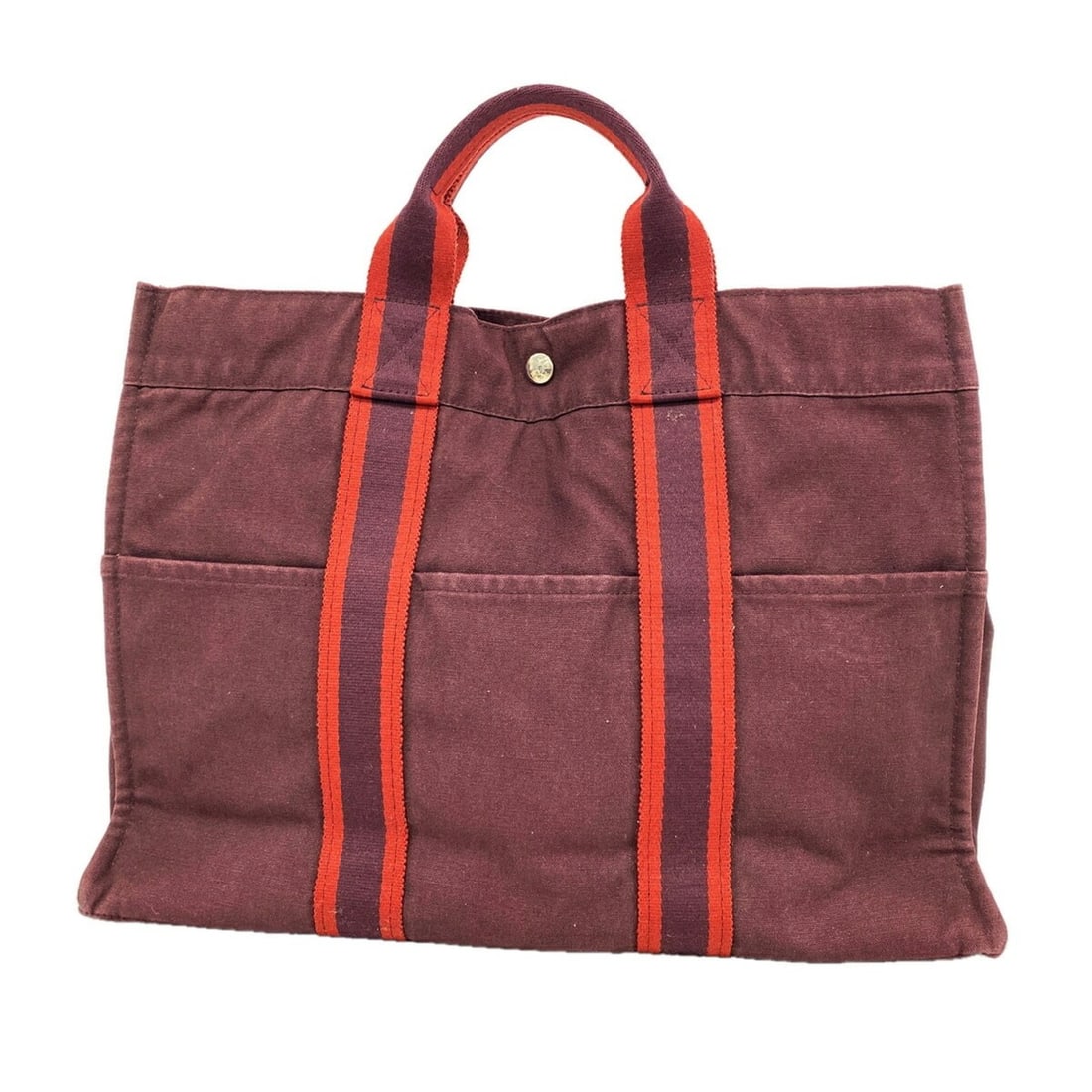 Hermes Fourre-Tout MM Canvas Tote Bag, Brown, Men's & Women's: --- Catalog ---Category: SizeSize (HxWxD): 32cm x 43cm x 10cm / 12.59'' x 16.92'' x 3.93''Category: DesignType: Tote bagColor: BrownGender: Men,WomenMaterial: Canvas Hardware Color: SilverCategory: Ge