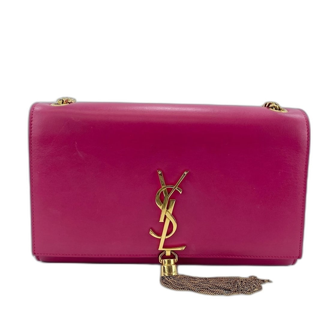 YVES SAINT LAURENT Kate Tassel Shoulder Bag Pink: --- Catalog ---Category: SizeSize (HxWxD): 15cm x 24cm x 5cm / 5.9'' x 9.44'' x 1.96''Strap Length: 105cm / 41.33''Category: DesignType: Shoulder bagColor: PinkGender: WomenCategory: GeneralBrand: Yve