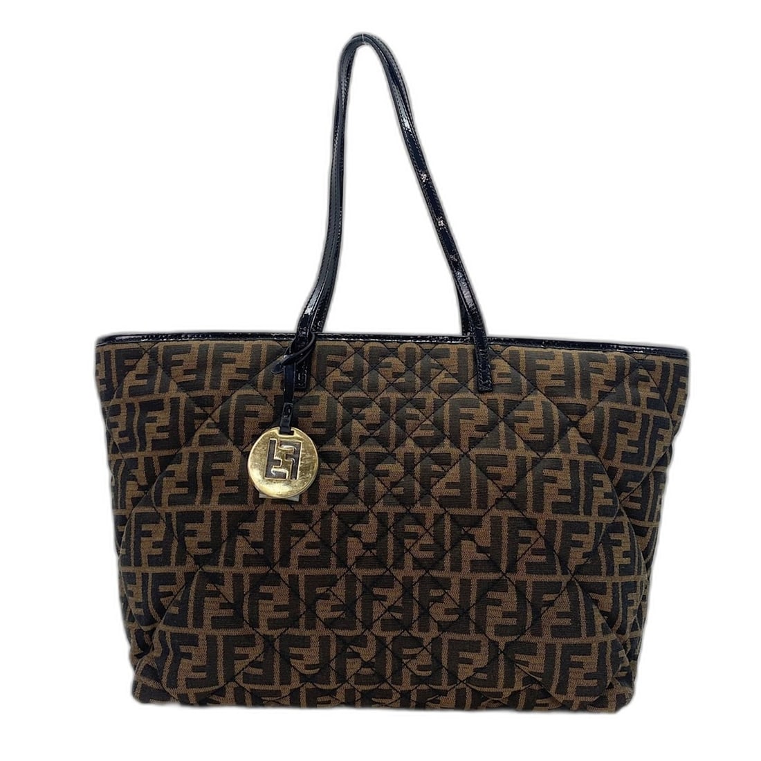 FENDI Zucca Tote Bag Brown: --- Catalog ---Category: SizeHandle Drop: 25.00cm / 9.84''Size (HxWxD): 27cm x 35cm x 14cm / 10.62'' x 13.77'' x 5.51''Category: DesignType: Tote bagColor: BrownGender: WomenMaterial: Zucca Category: 