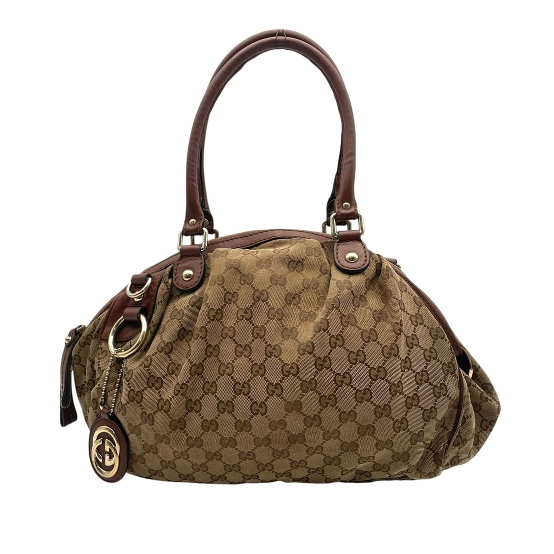 Gucci Sukey GG Canvas Leather Tote Bag Shoulder Handbag Crossbody Brown Gold Hardware 223974 Women's (1 of 20)