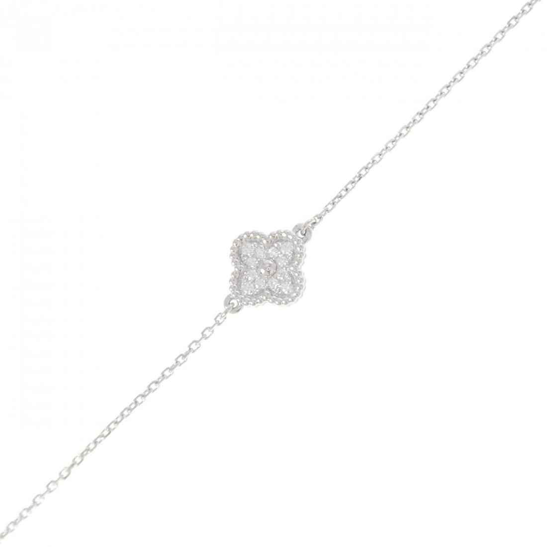 Van Cleef & Arpels Sweet Alhambra Bracelet: --- Catalog ---Category: SizeLength: 17cm - 18.5cm / 6.69'' - 7.28''Category: DesignType: Charm braceletGender: WomenMaterial: White gold (18K)Category: GeneralMPN: VCARO85600Brand: Van Cleef & Arpels