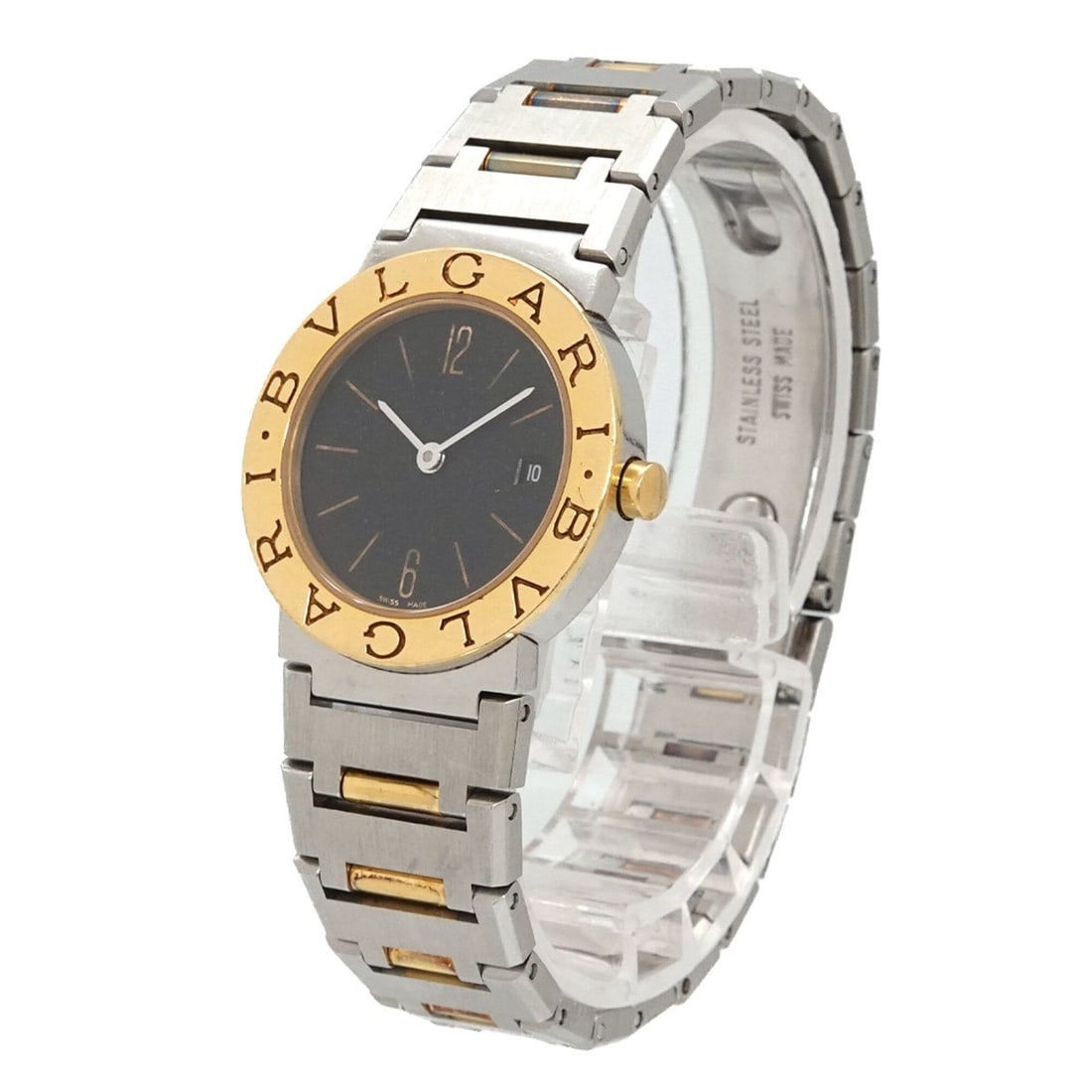 BVLGARI BB26SGD Women's Watch Date Black YG Yellow Gold Quartz: --- Catalog ---Category: SizeWrist Size: 15cm / 5.9''Case Diameter: 26mm / 1.02''Category: DesignType: WristwatchGender: WomenColor (Dial): BlackMaterial (Band): Stainless steel, Yellow goldMaterial (