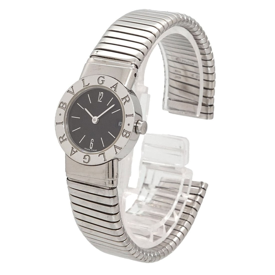 BVLGARI Tubogas BB232TS Women's Watch Date Black Quartz (1 of 10)