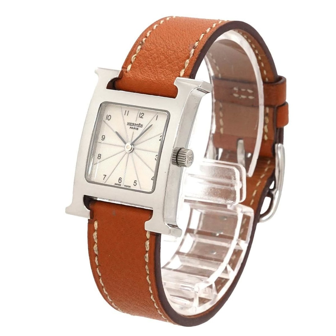 Hermes H-Watch HH1 210 Women's Watch Silver Quartz H (1 of 9)