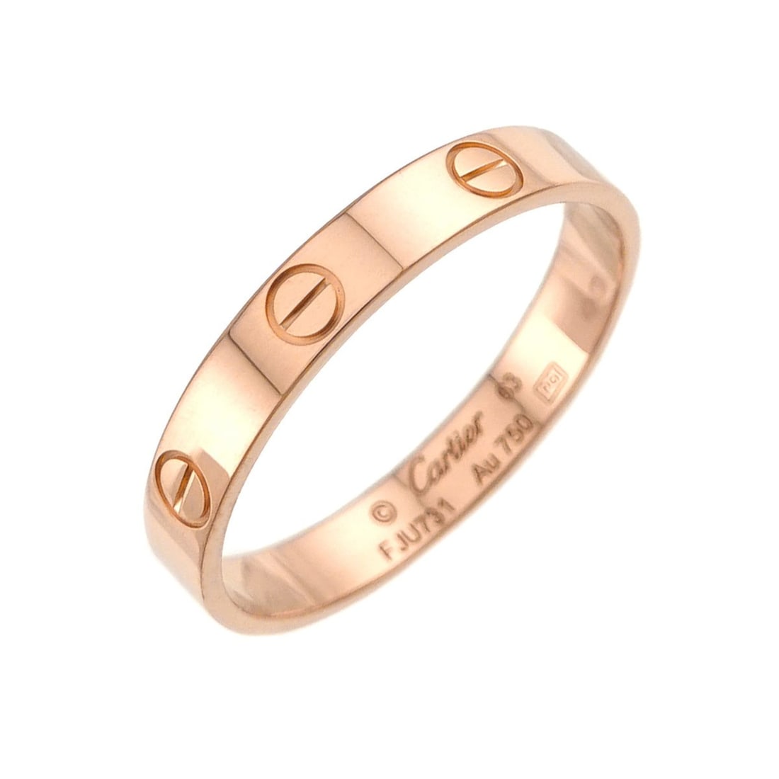 Cartier Mini Love Ring #63, 18K PG Pink Gold 750.: --- Catalog ---Category: SizeUS Size: 11Brand Size: 63Category: DesignType: Band ringGender: MenMaterial: Pink gold (18K)Category: GeneralBrand: Cartier--- Item List ---Section: ConditionRanking: Rank