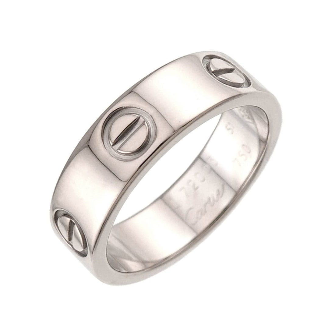 Cartier Love Ring #51, 18K WG (White Gold 750): --- Catalog ---Category: SizeUS Size: 6Brand Size: 51Category: DesignType: Band ringGender: WomenMaterial: White gold (18K)Category: GeneralBrand: Cartier--- Item List ---Section: ConditionRanking: Ra