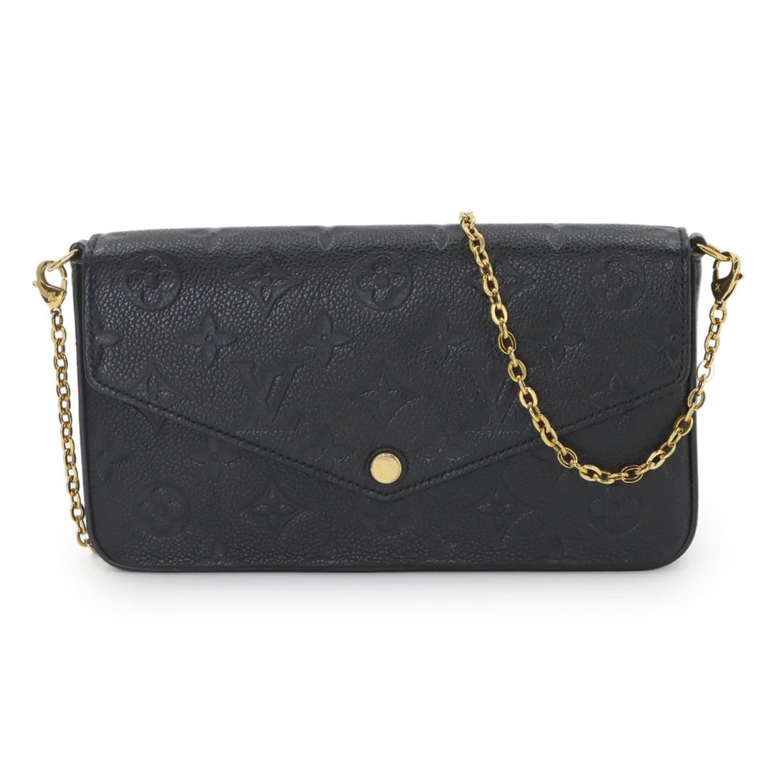 Louis Vuitton Monogram Empreinte Pochette Felicie Chain Wallet Leather Noir M64064 RFID (1 of 11)