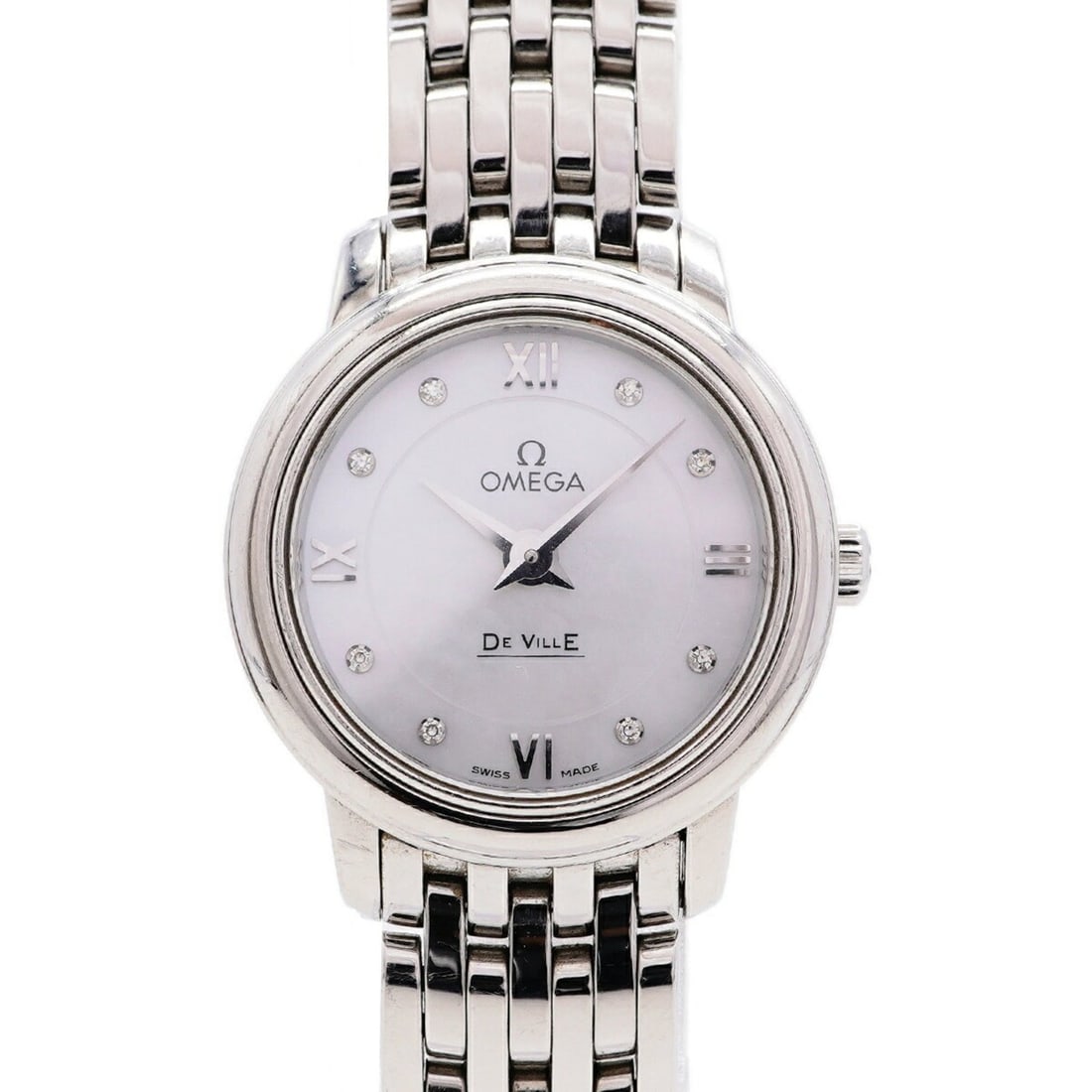 Omega De Ville Prestige 8-Diamond Watch 424.10.24.60.55.001 White Dial Ladies': --- Catalog ---Category: SizeWrist Size: 17cm / 6.69''Case Diameter: 24.3mm / 0.96''Category: DesignType: WristwatchGender: WomenColor (Dial): WhiteMaterial (Band): Stainless steelCategory: GeneralMPN