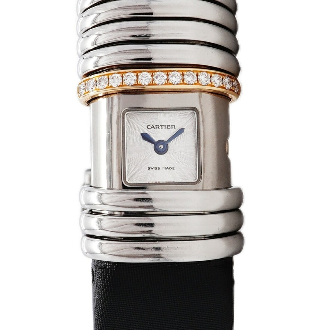 Cartier Declaration WT000830 Silver Dial Women's Watch: --- Catalog ---Category: SizeWrist Size: 17cm / 6.69''Case Diameter: 15.9mm / 0.63''Category: DesignType: WristwatchGender: WomenColor (Dial): SilverMaterial (Band): Leather, NylonCategory: GeneralMPN