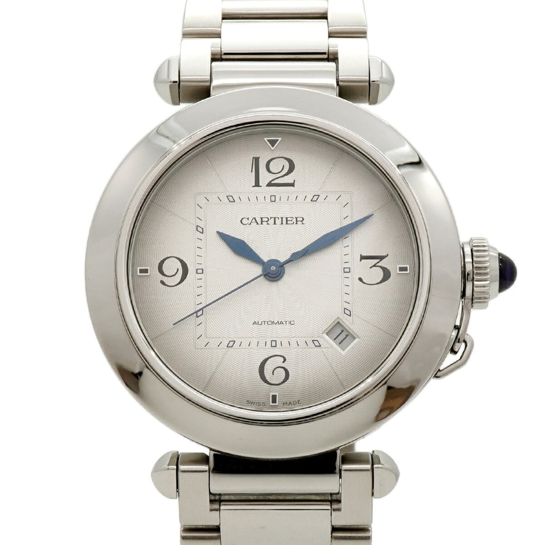 Cartier Pasha de WSPA0009 Silver Dial Men's Watch: --- Catalog ---Category: SizeWrist Size: 19.5cm / 7.67''Case Diameter: 40.6mm / 1.6''Category: DesignType: WristwatchGender: MenColor (Dial): SilverMaterial (Band): Stainless steelCategory: GeneralMPN