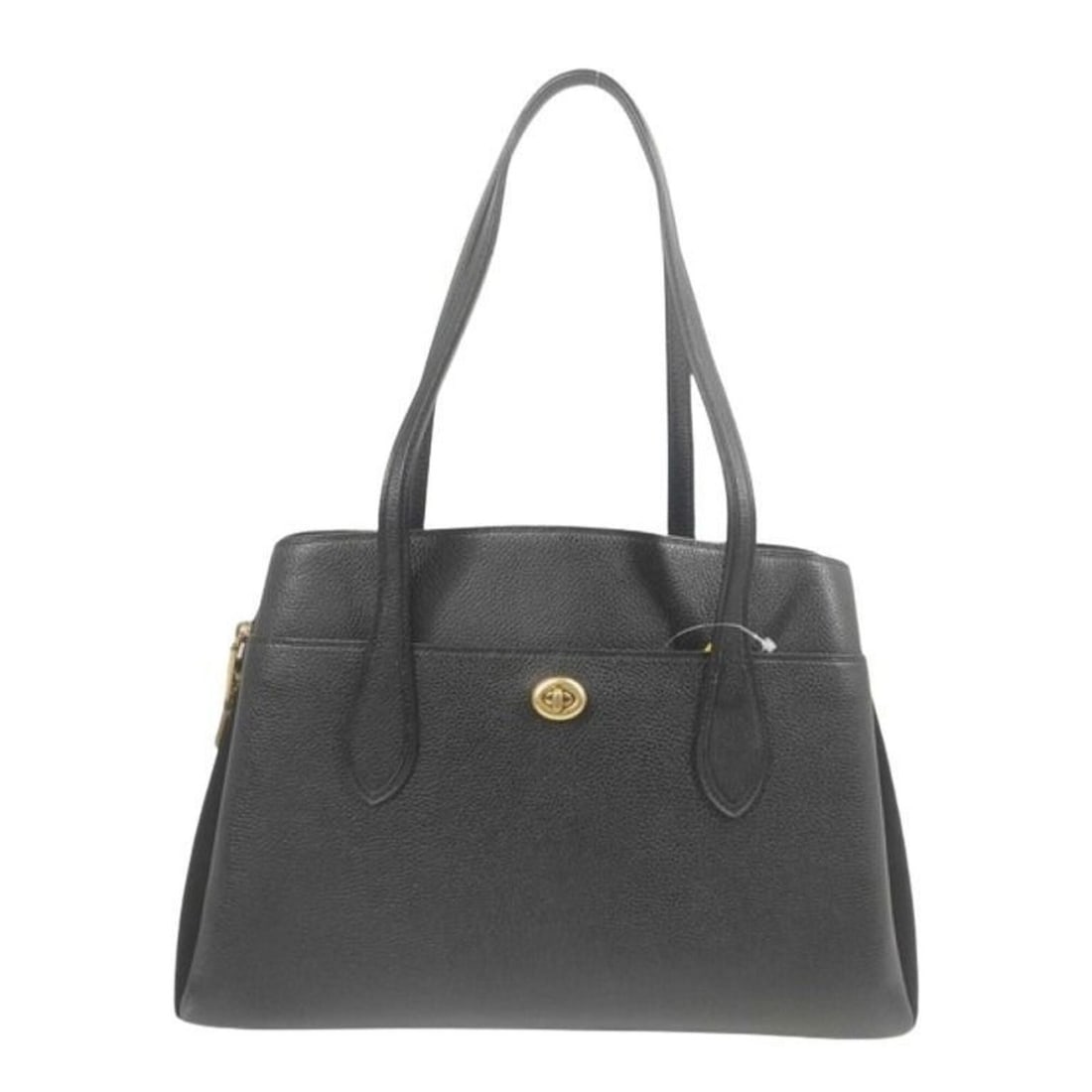 COACH Laura Carryall Handbag 89486 Black Leather Suede Women's Tote Bag Turnlock: --- Catalog ---Category: SizeSize (HxWxD): 25cm x 30cm x 14cm / 9.84'' x 11.81'' x 5.51''Category: DesignType: Handbag, Tote bagColor: BlackGender: WomenMaterial: Leather Leather/Fur Type: Suede leath