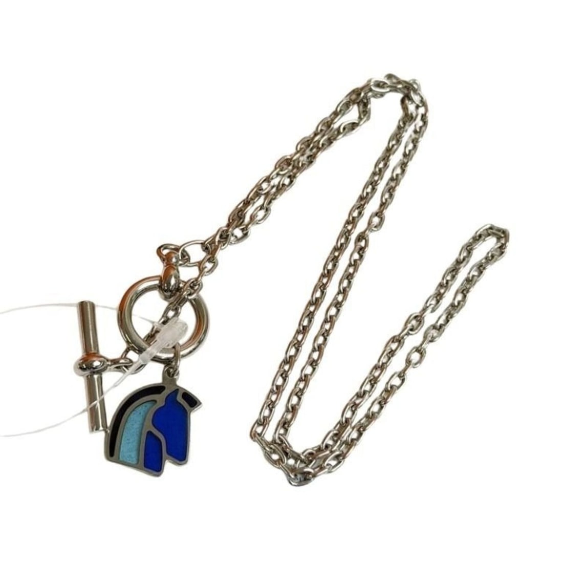 HERMES Necklace HELIOS CHEVAL Helios Cheval Camouflage Bleu Silver Metal Women's: --- Catalog ---Category: SizePendant Size: 24mm x 18mm / 0.94'' x 0.7''Neck Circumference: 65.5 cm / 25.78''Category: DesignGender: WomenMaterial: MetalPendant Type: PendantNecklace Type: NecklaceCate
