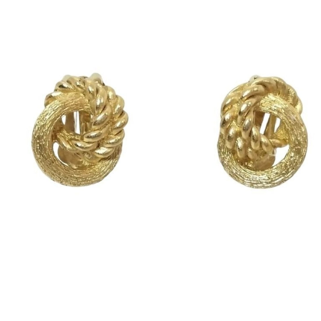 Christian Dior Earrings, Gold Metal, Women's, Twist Circle Design (1 of 20)