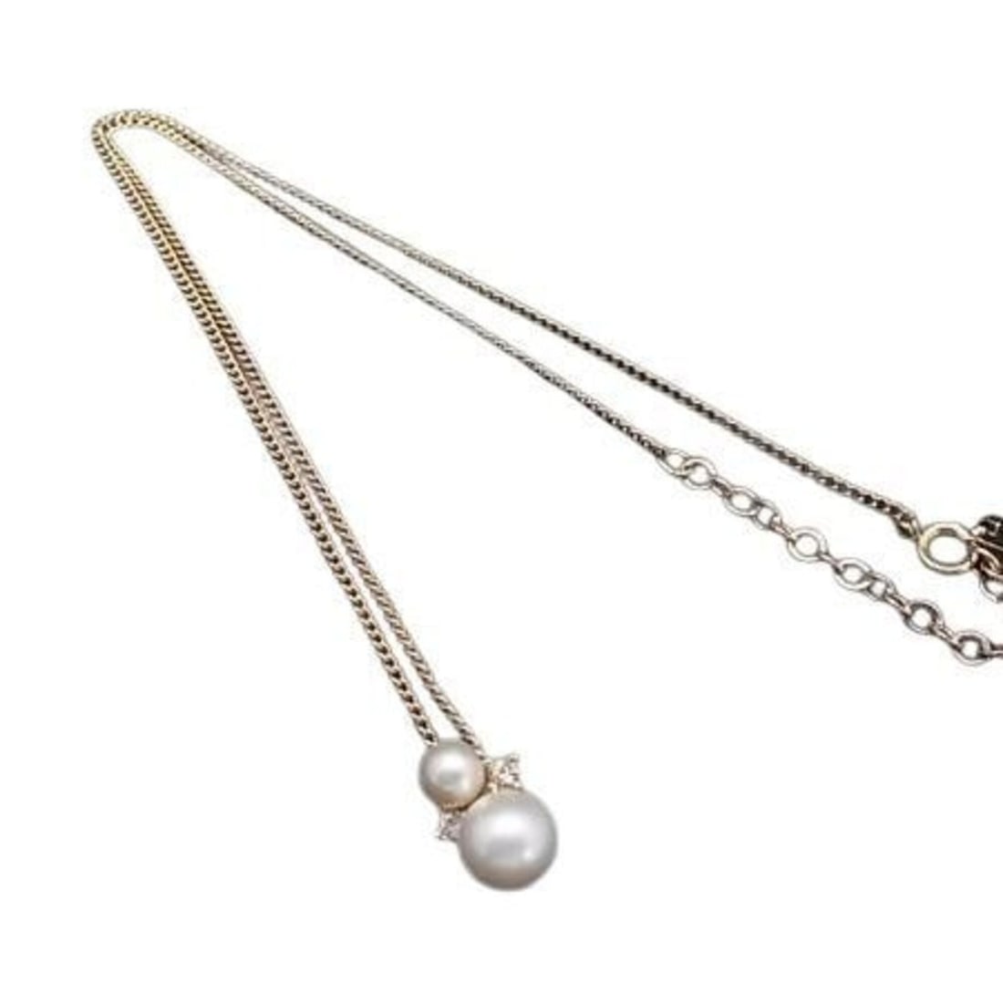 Christian Dior necklace, gold metal, faux pearl, rhinestone, women's.: --- Catalog ---Category: SizePendant Size: 13mm x 8mm / 0.51'' x 0.31''Neck Circumference: 44 cm / 17.32''Category: DesignStone: RhinestoneGender: WomenMaterial: MetalNecklace Type: NecklaceCategory: 
