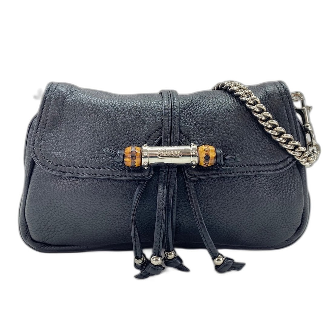 GUCCI Bamboo Shoulder Bag, Black: --- Catalog ---Category: SizeSize (HxWxD): 14cm x 25cm x 3cm / 5.51'' x 9.84'' x 1.18''Strap Length: 50cm / 19.68''Category: DesignType: Shoulder bagColor: BlackGender: WomenCategory: GeneralLine: Bam