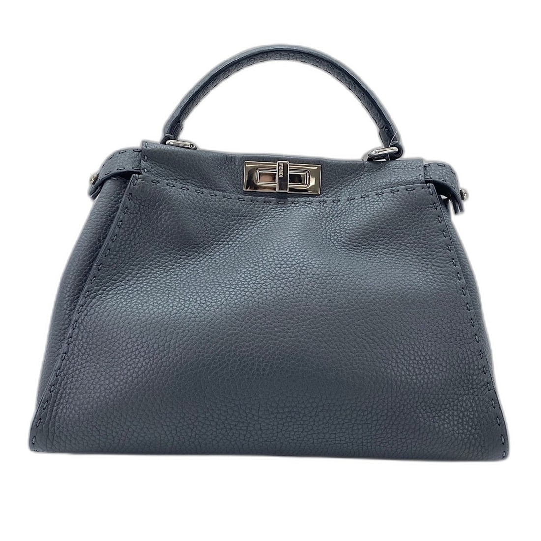 FENDI Peekaboo Handbag Shoulder Bag, Gray: --- Catalog ---Category: SizeHandle Drop: 11.00cm / 4.33''Size (HxWxD): 25cm x 33cm x 13cm / 9.84'' x 12.99'' x 5.11''Strap Length: 93cm - 111cm / 36.61'' - 43.7''Category: DesignType: Handbag, Should