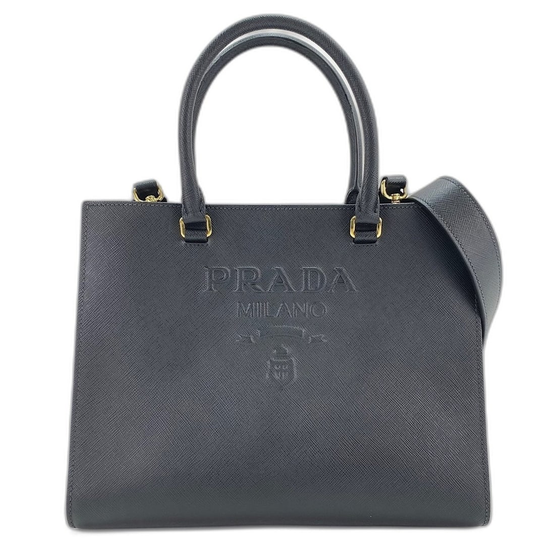PRADA handbag/shoulder bag, black: --- Catalog ---Category: SizeHandle Drop: 11.00cm / 4.33''Size (HxWxD): 21cm x 28cm x 9cm / 8.26'' x 11.02'' x 3.54''Strap Length: 107cm - 119cm / 42.12'' - 46.85''Category: DesignType: Handbag, Shoul