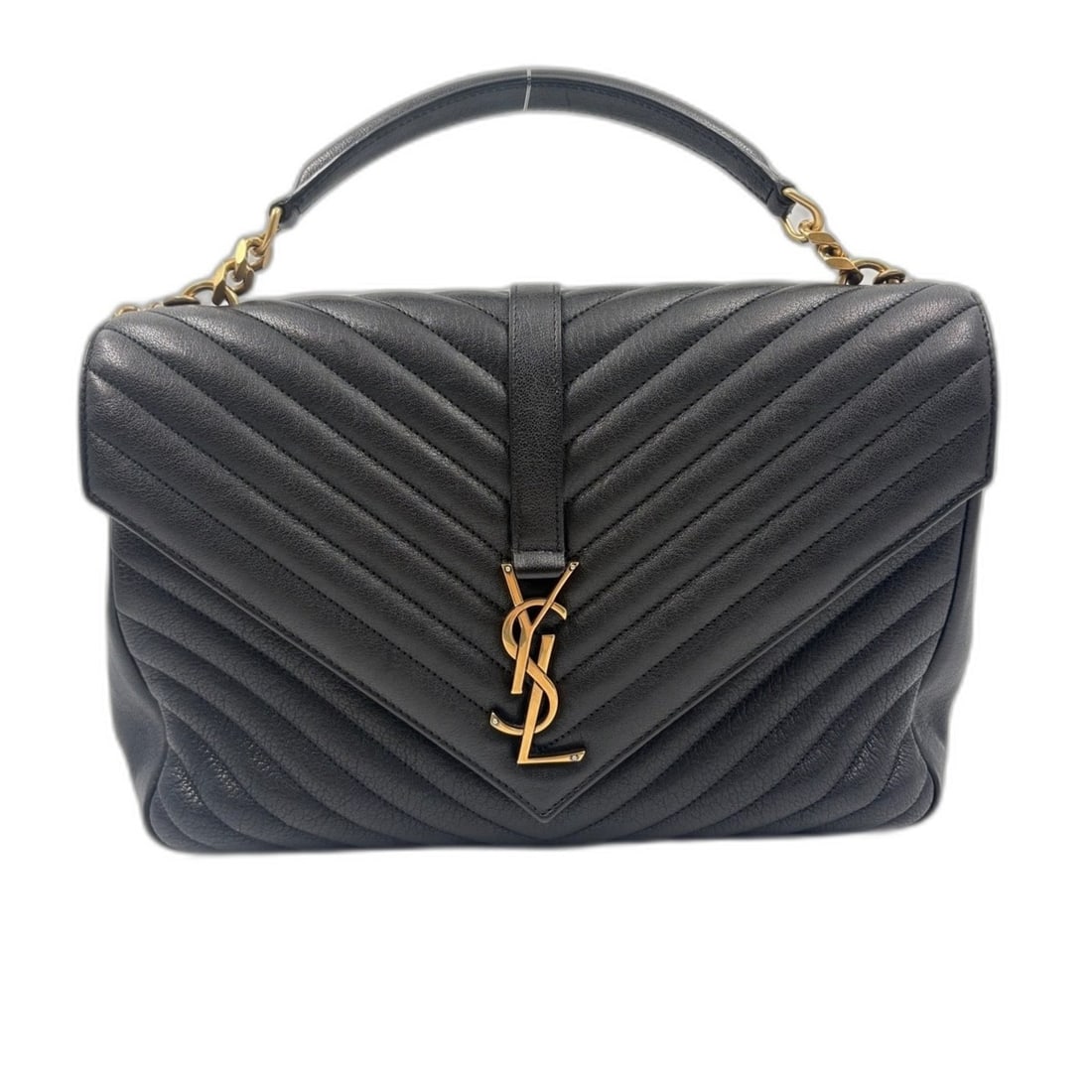 YVES SAINT LAURENT College Handbag, Black: --- Catalog ---Category: SizeSize (HxWxD): 21cm x 32cm x 8cm / 8.26'' x 12.59'' x 3.14''Category: DesignType: HandbagColor: BlackGender: WomenCategory: GeneralBrand: Yves Saint Laurent--- Item List --