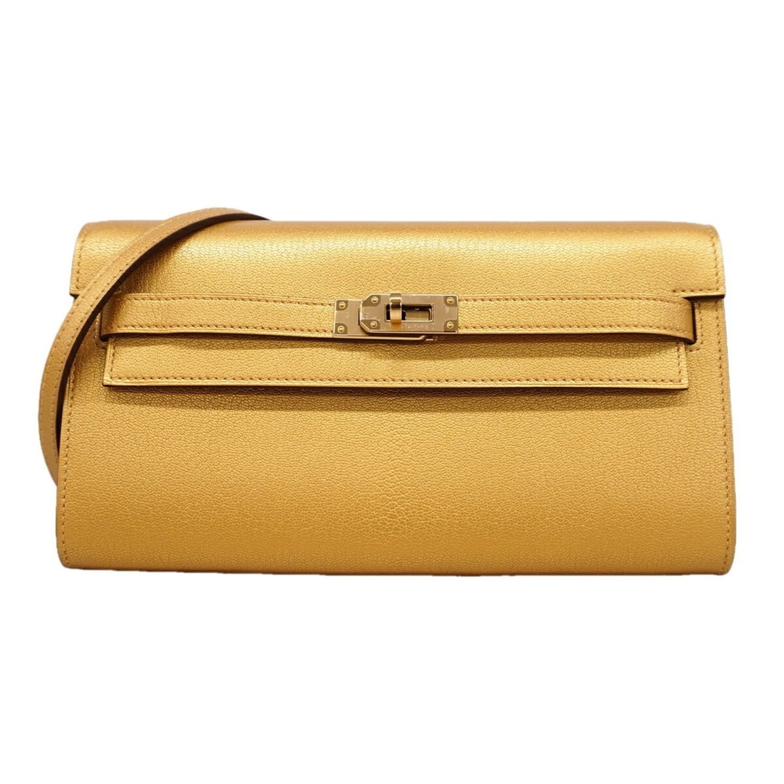 Hermes Kelly Wallet Long To Go Chevre Shamkira Doré Champagne G Stamp Ladies P3396463 (1 of 20)