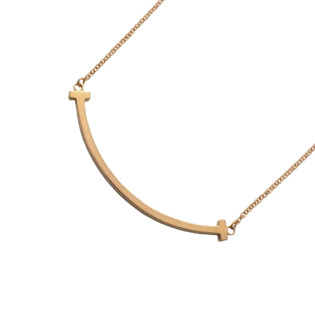 Tiffany & Co. T Smile Small Necklace, 18K Pink Gold, Women's, OP016601: --- Catalog ---Category: SizePendant Size: 10mm x 37mm / 0.39'' x 1.45''Neck Circumference: 40.5 cm - 45.5 cm / 15.94'' - 17.91''Category: DesignGender: WomenMaterial: Pink gold (18K)Necklace Type: Ne