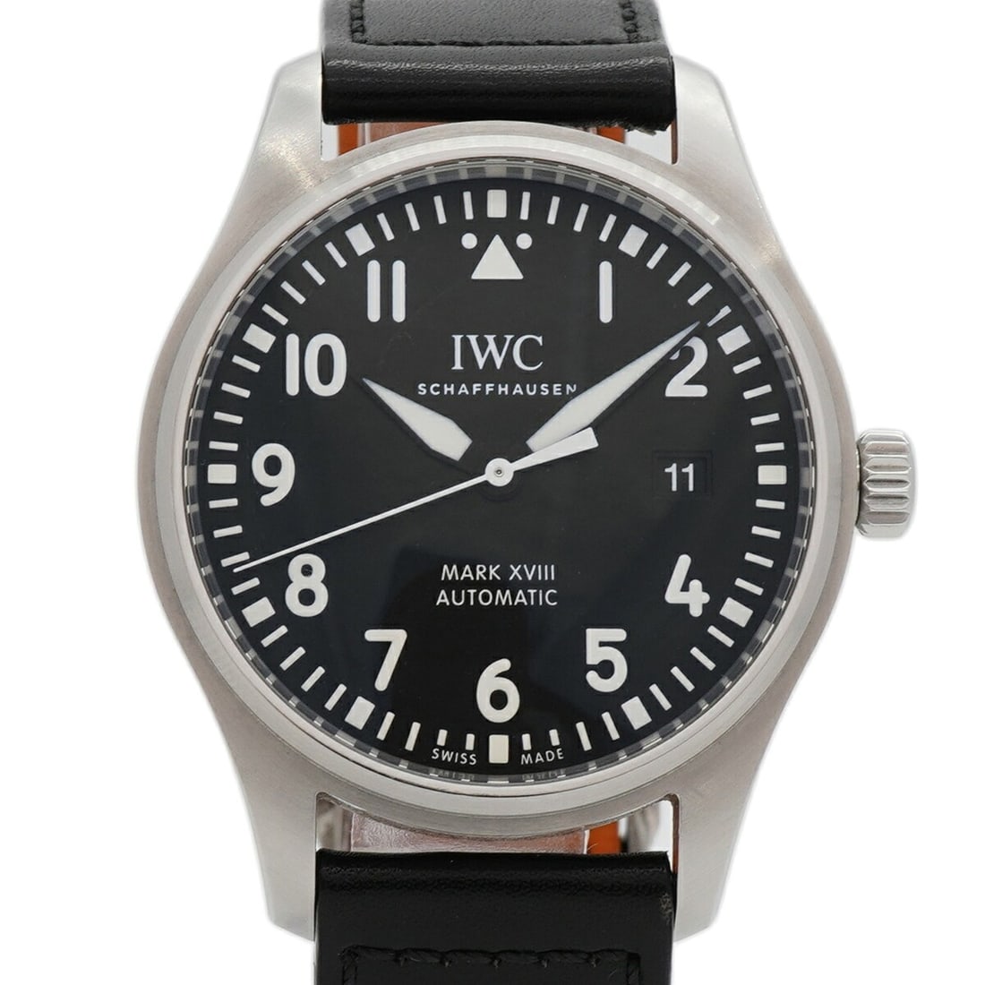 IWC Schaffhausen Pilot's Watch Mark 18 IW327009 Black Dial Men's: --- Catalog ---Category: SizeWrist Size: 19cm / 7.48''Case Diameter: 40mm / 1.57''Category: DesignType: WristwatchGender: MenColor (Dial): BlackMaterial (Band): LeatherCategory: GeneralMPN: IW327009Br