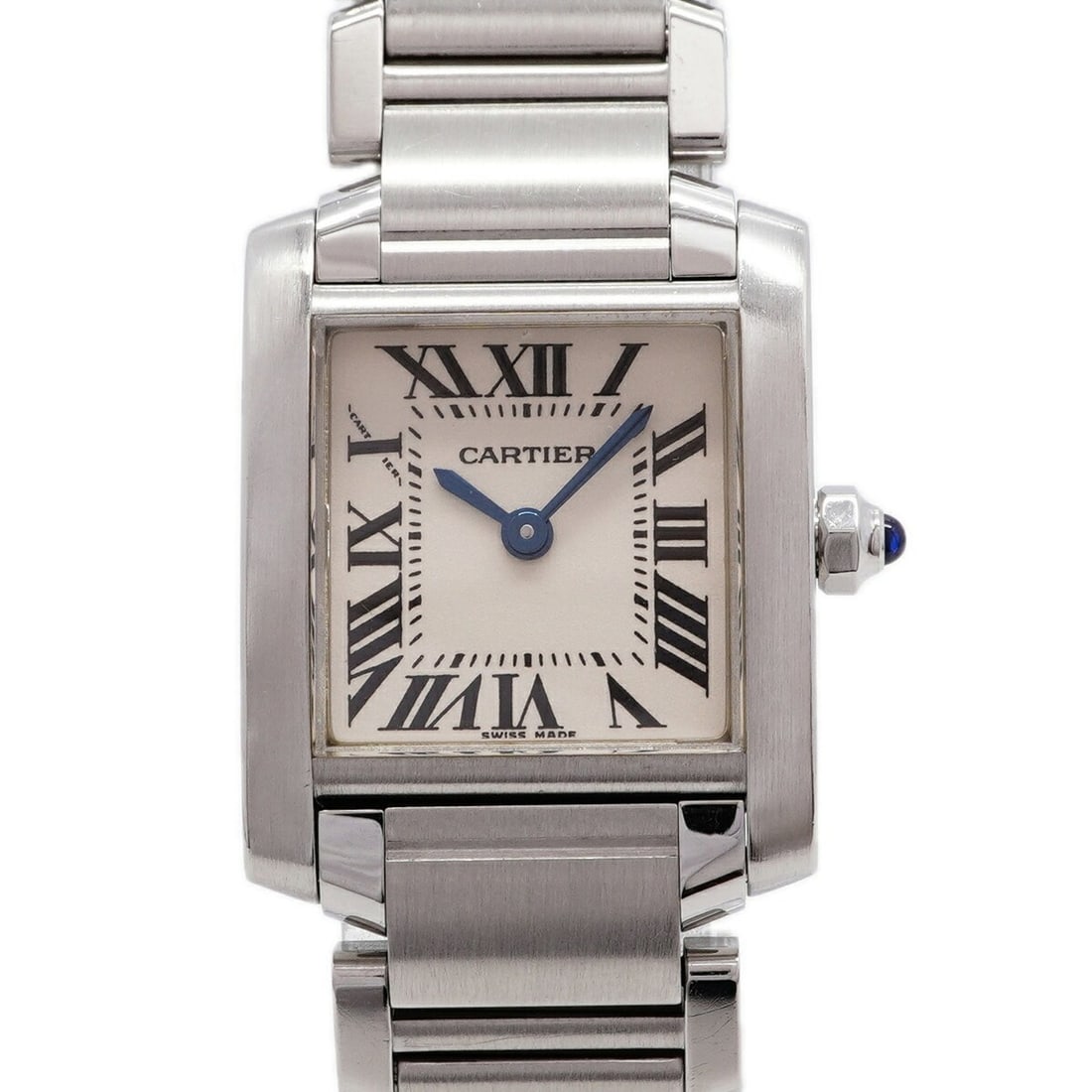 Cartier Tank Française SM W51008Q3 White Dial Women's Watch: --- Catalog ---Category: SizeWrist Size: 14.5cm / 5.7''Case Diameter: 20.2mm / 0.8''Category: DesignType: WristwatchGender: WomenColor (Dial): WhiteMaterial (Band): Stainless steelCategory: GeneralMPN