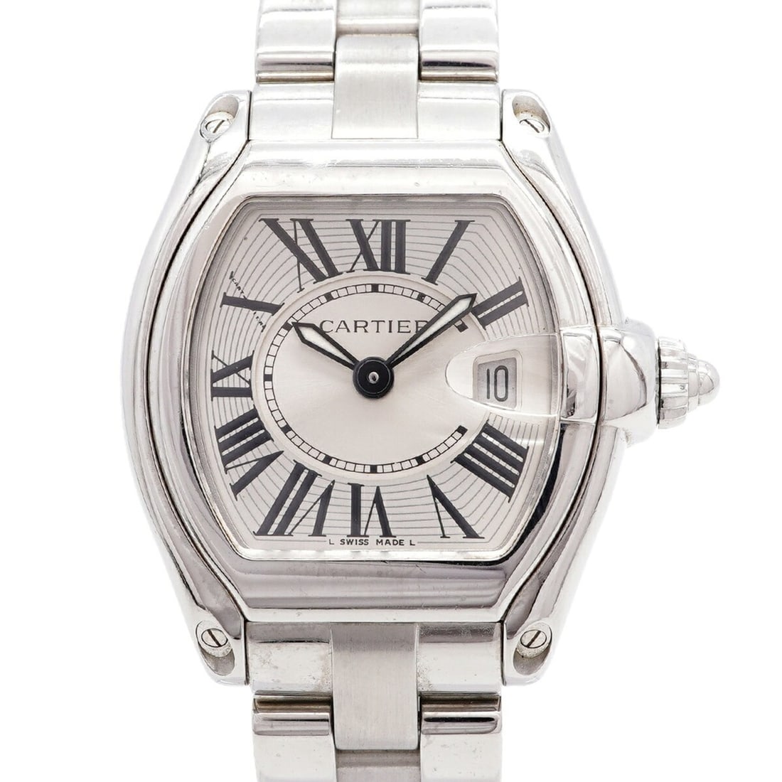 Cartier Roadster SM W62016V3 Silver Dial Women's Watch: --- Catalog ---Category: SizeWrist Size: 14.5cm / 5.7''Case Diameter: 31mm / 1.22''Category: DesignType: WristwatchGender: WomenColor (Dial): SilverMaterial (Band): Stainless steelCategory: GeneralMPN