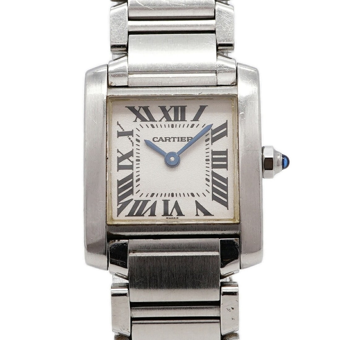 Cartier Tank Française SM W51008Q3 Ivory Dial Women's Watch: --- Catalog ---Category: SizeWrist Size: 14.5cm / 5.7''Case Diameter: 20.4mm / 0.8''Category: DesignType: WristwatchGender: WomenColor (Dial): IvoryMaterial (Band): Stainless steelCategory: GeneralMPN