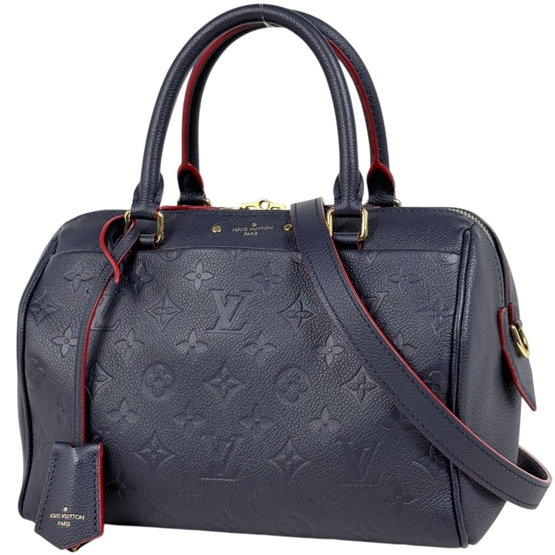 Louis Vuitton Speedy Bandoulière 25 Handbag, 2-way, Monogram Empreinte, Marine Rouge, M43501,: --- Catalog ---Category: SizeSize (HxWxD): 18cm x 26cm x 14cm / 7.08'' x 10.23'' x 5.51''Category: DesignType: HandbagColor: Marine rougeGender: WomenMaterial: Monogram Empreinte Category: GeneralBran