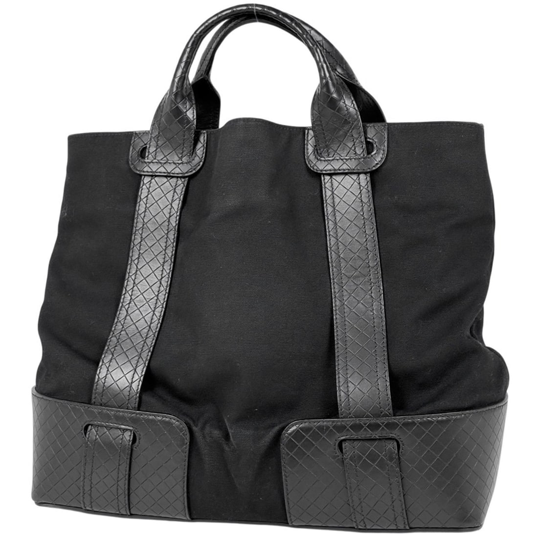 Bottega Veneta Intrecciato Canvas Tote Bag, Black, Women's: --- Catalog ---Category: SizeSize (HxWxD): 36cm x 40.5cm x 16cm / 14.17'' x 15.94'' x 6.29''Category: DesignType: Tote bagColor: BlackGender: WomenMaterial: Canvas , Leather Category: GeneralLine: Int