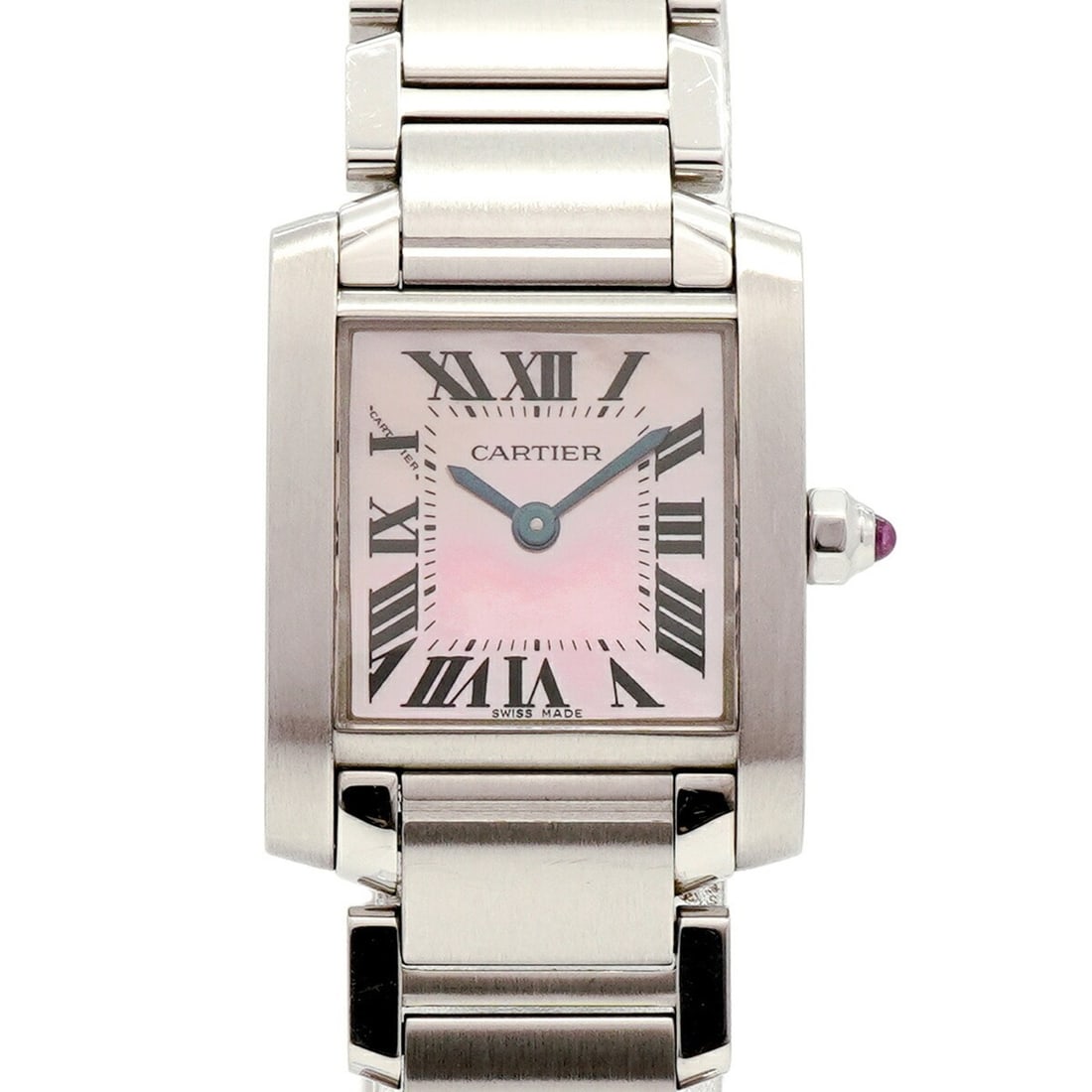 Cartier Tank Française SM W51028Q3 Pink Dial Women's Watch: --- Catalog ---Category: SizeWrist Size: 17cm / 6.69''Case Diameter: 20.3mm / 0.8''Category: DesignType: WristwatchGender: WomenColor (Dial): PinkMaterial (Band): Stainless steelCategory: GeneralMPN: