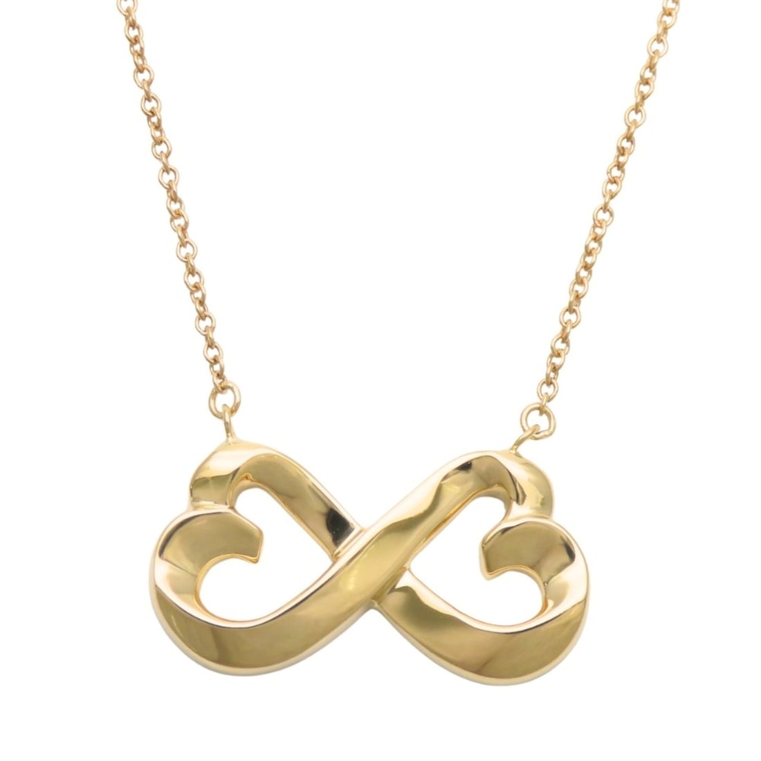 Tiffany & Co. Double Loving Heart Necklace, 18K Yellow Gold, Paloma Picasso Design, Women's.: --- Catalog ---Category: SizePendant Size: 11.5mm x 21.9mm / 0.45'' x 0.86''Neck Circumference: 40.5 cm / 15.94''Category: DesignColor: Yellow goldGender: WomenMaterial: Yellow gold (18K)Necklace Type