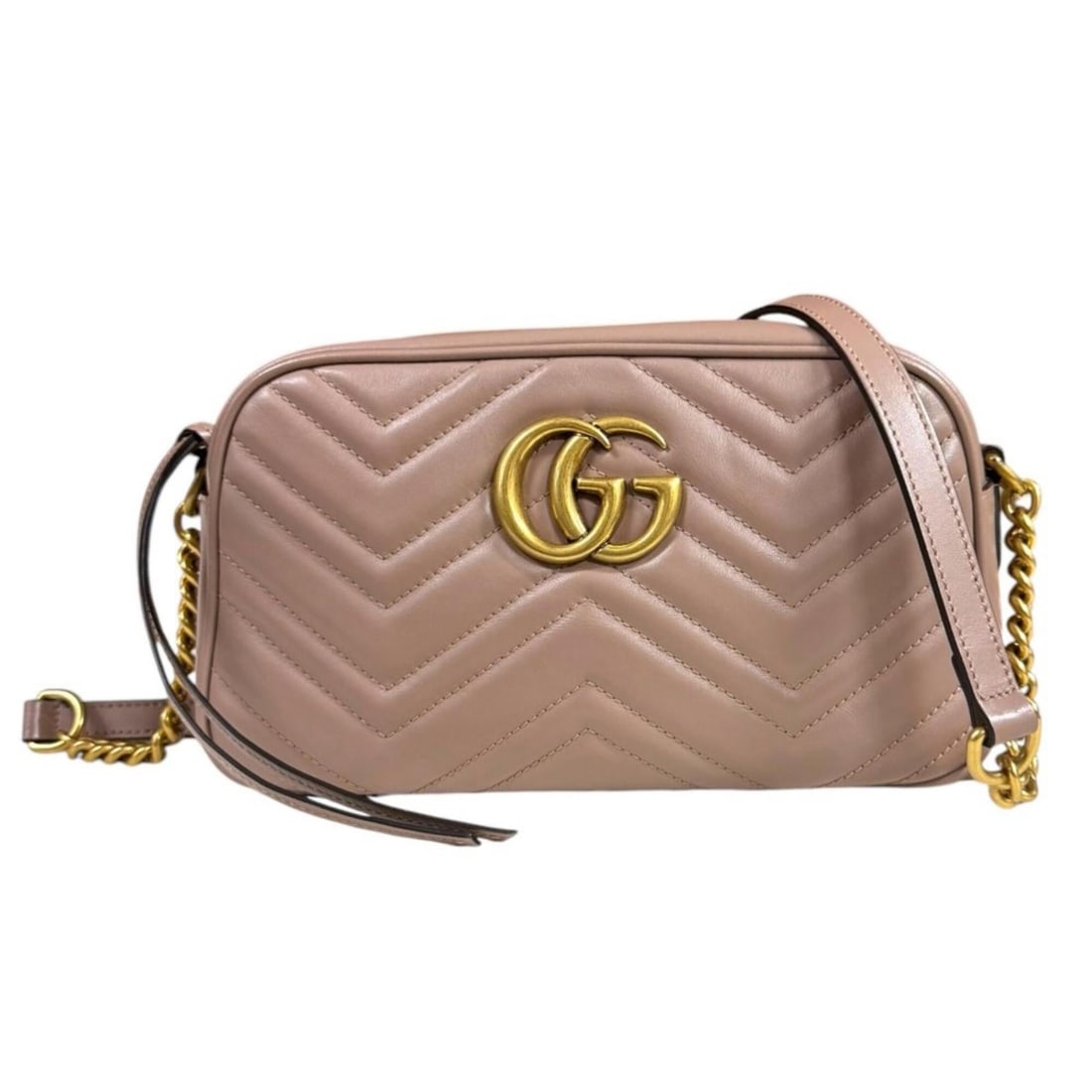 Gucci GG Marmont Shoulder Bag, Leather 447632, Beige, Women's, GUCCI Chain: --- Catalog ---Category: SizeSize (HxWxD): 13.5cm x 24cm x 7cm / 5.31'' x 9.44'' x 2.75''Category: DesignType: Shoulder bagColor: Beige, Beige pink, Pink beigeGender: WomenMaterial: Leather Category: 