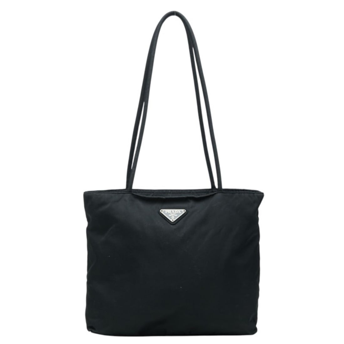 Prada Triangle Logo Plate Tote Bag Shoulder Black Nylon Women's PRADA: --- Catalog ---Category: SizeSize (HxWxD): 21cm x 26cm x 9.5cm / 8.26'' x 10.23'' x 3.74''Category: DesignType: Shoulder bag, Tote bagColor: BlackGender: WomenMaterial: Nylon Category: GeneralBrand: P