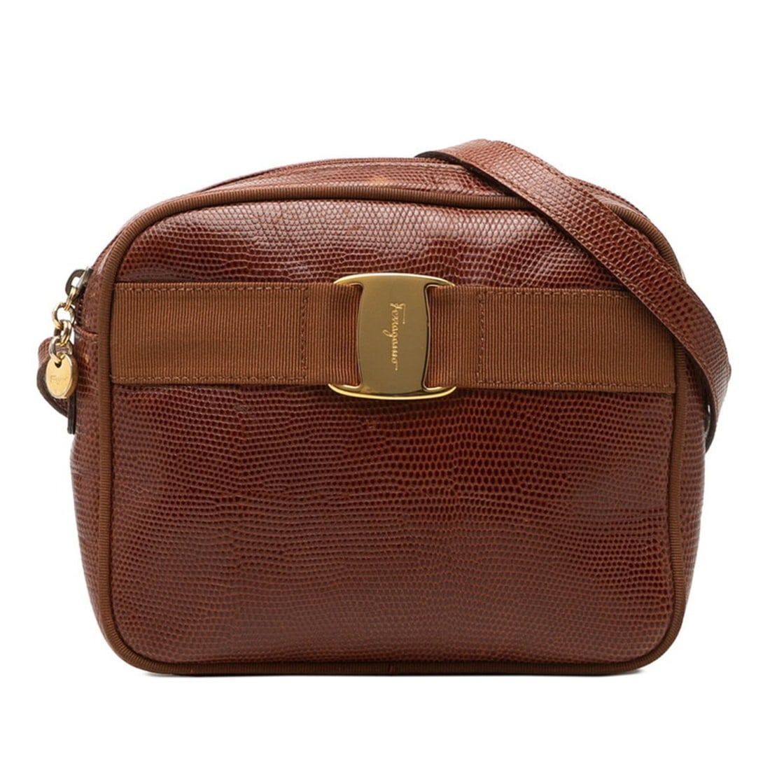Salvatore Ferragamo Vara Embossed Crossbody Shoulder Bag, Brown Leather, Women's: --- Catalog ---Category: SizeSize (HxWxD): 15.5cm x 19cm x 7cm / 6.1'' x 7.48'' x 2.75''Category: DesignType: Shoulder bagColor: BrownGender: WomenMaterial: Leather Category: GeneralBrand: Salvatore F