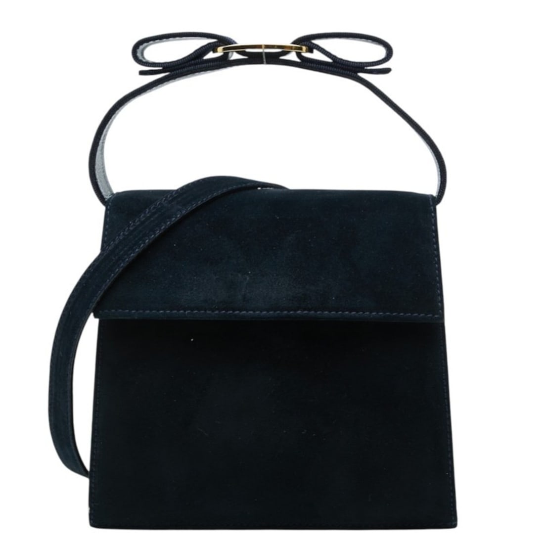 Salvatore Ferragamo Vara Handbag Shoulder Bag 2WAY BC213104 Navy Gold Suede Leather Women's: --- Catalog ---Category: SizeSize (HxWxD): 15cm x 16.5cm x 7cm / 5.9'' x 6.49'' x 2.75''Category: DesignType: Handbag, Shoulder bagColor: Gold, NavyGender: WomenMaterial: Suede , Leather Category: Gen
