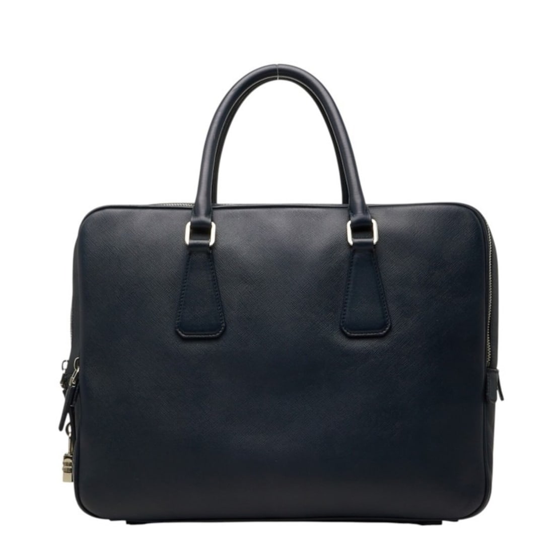 Prada Triangle Logo Plate Business Bag Briefcase Navy Saffiano Leather Men's PRADA: --- Catalog ---Category: SizeSize (HxWxD): 27cm x 36cm x 12cm / 10.62'' x 14.17'' x 4.72''Category: DesignType: BriefcaseColor: NavyGender: MenMaterial: Saffiano triangle , Leather Category: GeneralBr