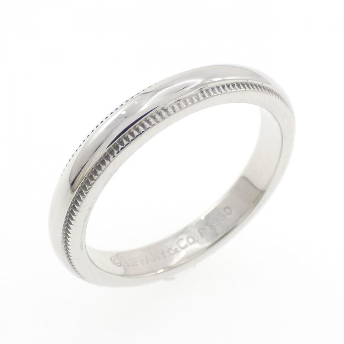 Tiffany & Co. Milgrain Ring: --- Catalog ---Category: SizeJP Size: 8.5US Size: 4.5Category: DesignType: Band ringGender: WomenMaterial: Platinum 950Category: GeneralBrand: Tiffany--- Item List ---Section: ConditionRanking: Rank