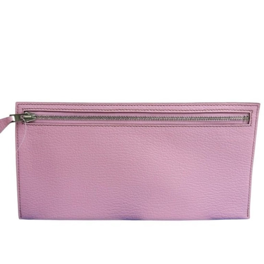 HERMES Zip Pouch, Pink Chevre Leather, Women's: --- Catalog ---Category: SizeSize (HxWxD): 10.8cm x 20.4cm / 4.25'' x 8.03''Category: DesignType: PouchColor: PinkGender: WomenMaterial: Chevre leather Category: GeneralBrand: HermesCountry of Origin: