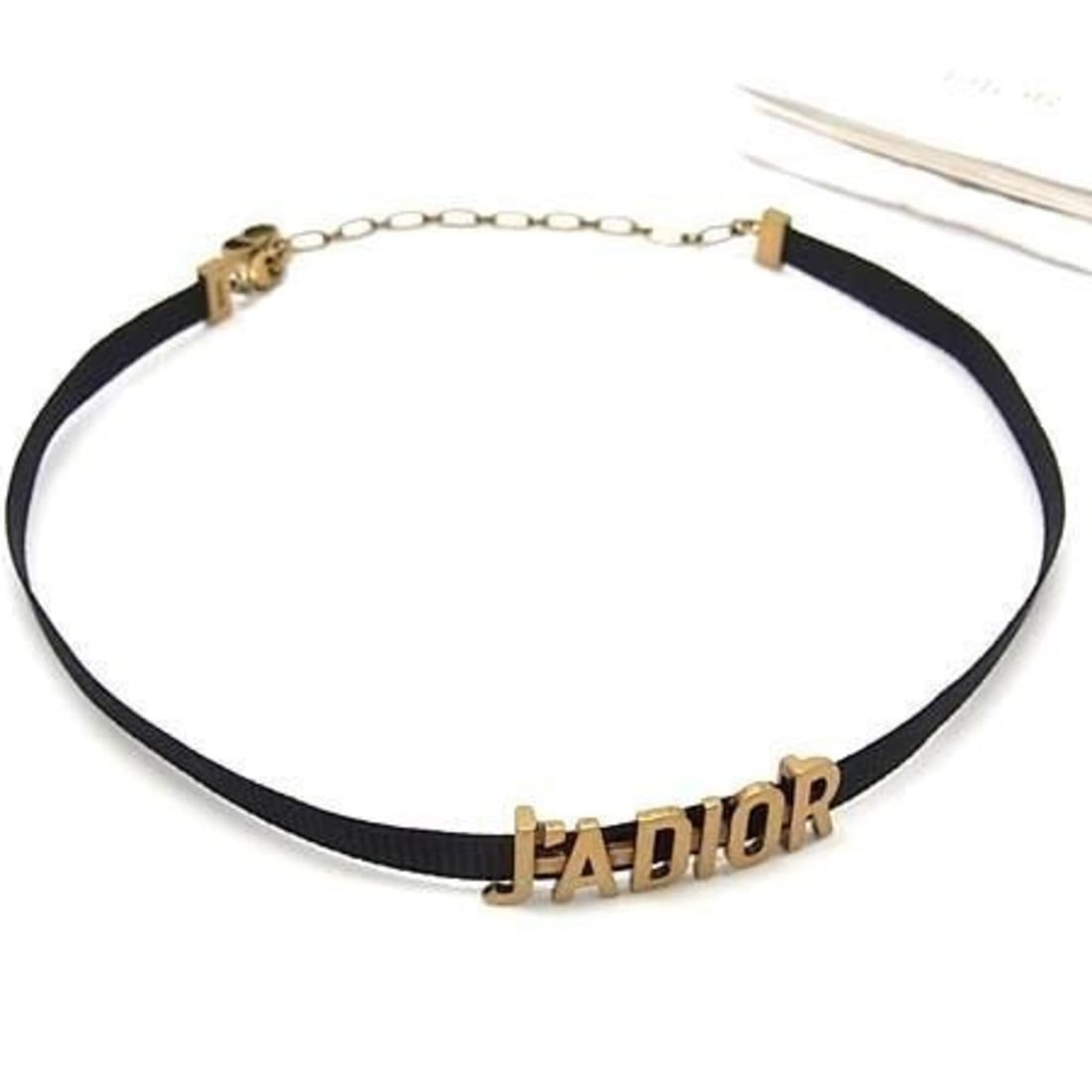 Christian Dior J'ADIOR Necklace Choker Gold Black Metal Grosgrain Ribbon Women's: --- Catalog ---Category: SizeNeck Circumference: 37 cm / 14.56''Category: DesignColor: Black, GoldGender: WomenMaterial: MetalPendant Type: PendantNecklace Type: NecklaceCategory: GeneralBrand: Christ
