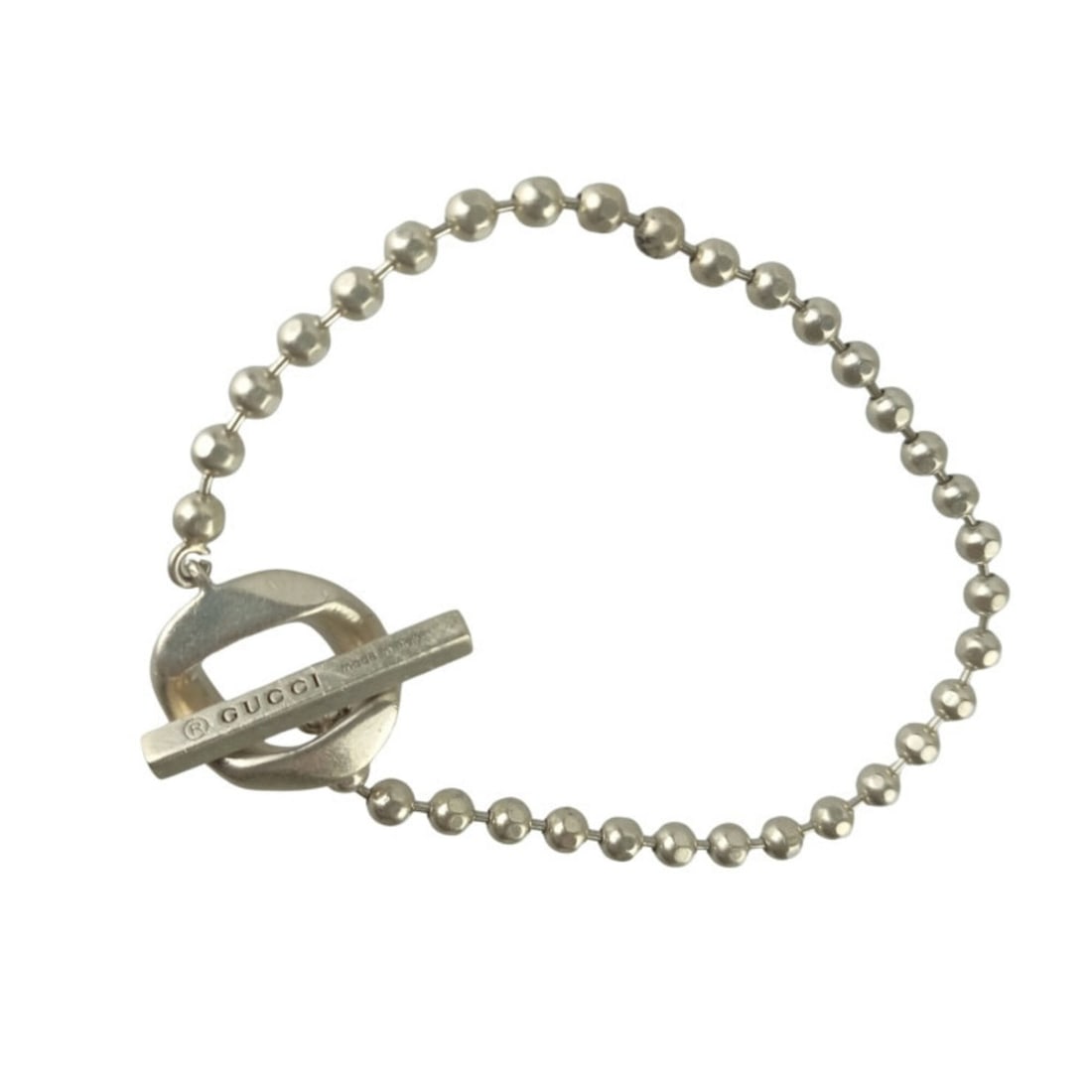 GUCCI Bracelet, Ball Chain, Silver, Ag925, Toggle Closure, Men's & Women's: --- Catalog ---Category: SizeLength: 20cm / 7.87''Category: DesignType: Charm braceletColor: SilverGender: Men,WomenMaterial: Silver 925Category: GeneralBrand: GucciCountry of Origin: Italy--- Item Li