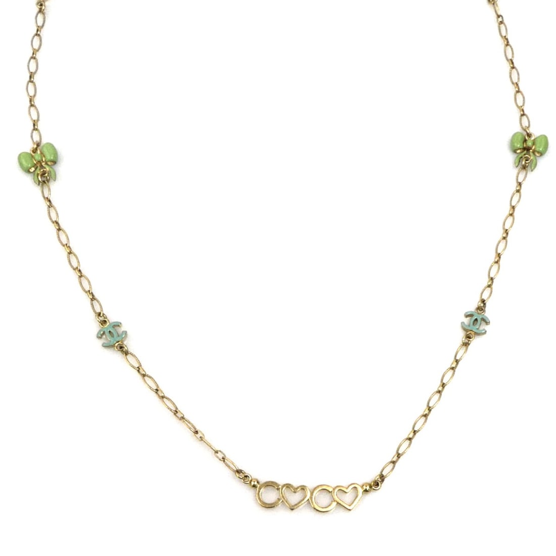 Chanel necklace, Coco Mark, metal enamel, gold, multicolor, women's, e62176a: --- Catalog ---Category: SizeNeck Circumference: 88 cm / 34.64''Category: DesignColor: Gold, Multi-colorGender: WomenMaterial: Enamel, MetalNecklace Type: NecklaceCategory: GeneralBrand: ChanelCountry