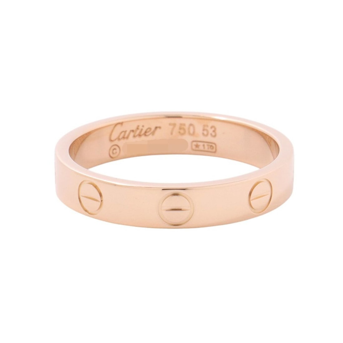 Cartier Mini Love Ring, 18KPG Pink Gold, Small Model (SM), Ring Size 53, B4085200.: --- Catalog ---Category: SizeJP Size: 13US Size: 6.5Category: DesignColor: Pink goldGender: WomenMaterial: Pink goldCategory: GeneralMPN: B4085200Brand: Cartier--- Item List ---Section: ConditionRanki