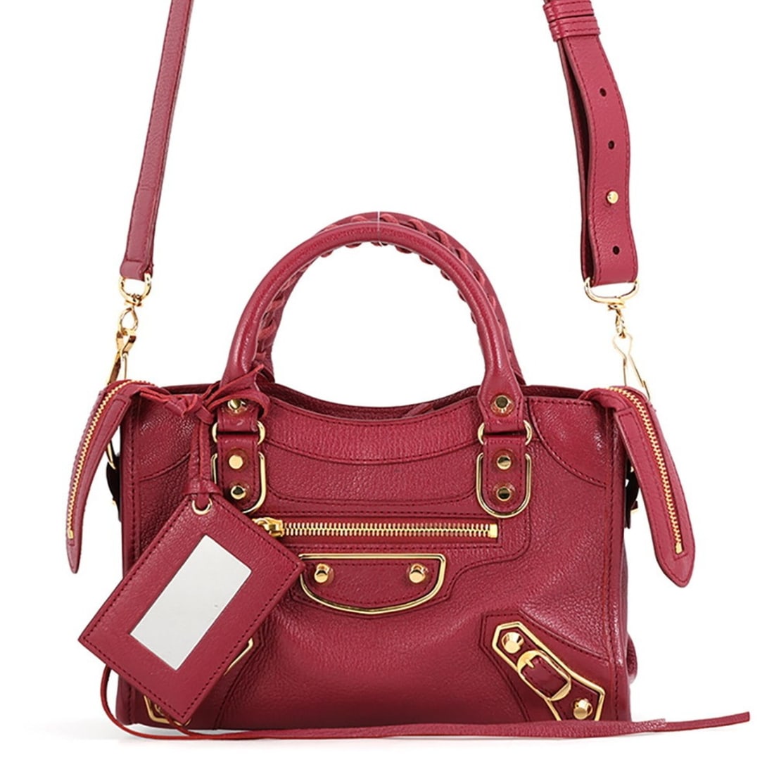 Balenciaga Classic Metallic Edge Mini City Handbag 390160 BALENCIAGA 2-way: --- Catalog ---Category: SizeSize (HxWxD): 16cm x 23.5cm x 8cm / 6.29'' x 9.25'' x 3.14''Category: DesignType: HandbagColor: WineGender: WomenMaterial: Leather Category: GeneralMPN: 390160Brand: